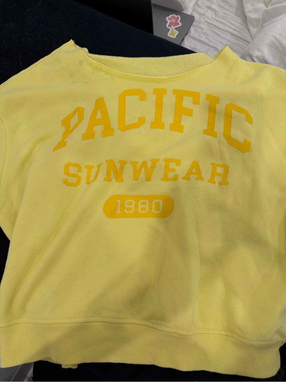 PacSun Yellow Graphic 'Pacific Sunwear 1980' Sweater